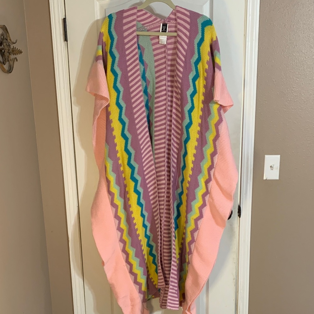 SHEIN Multicolor Zigzag Women's Poncho